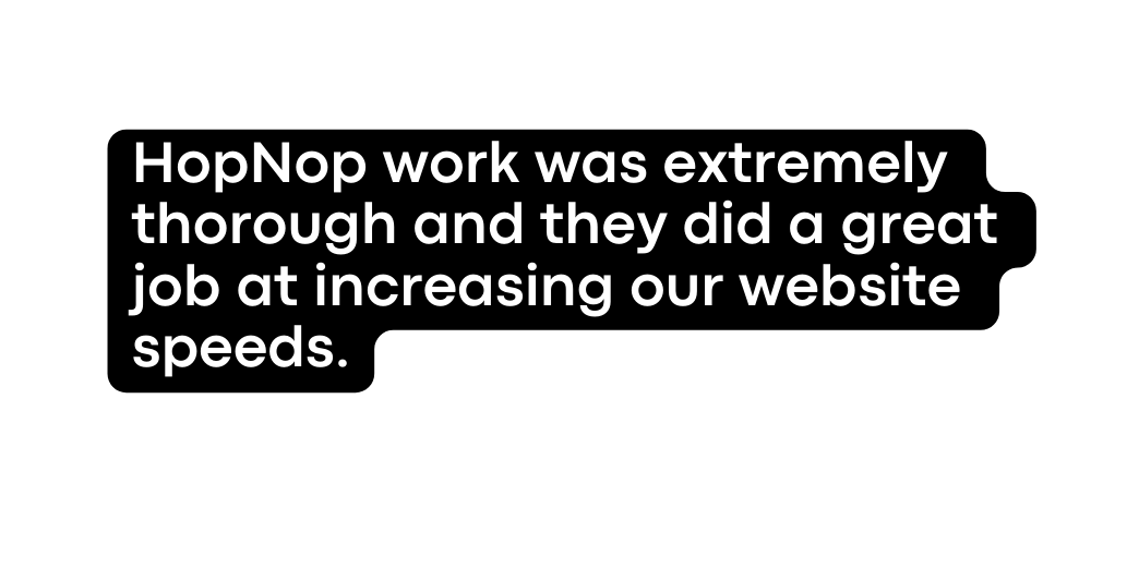 HopNop work was extremely thorough and they did a great job at increasing our website speeds